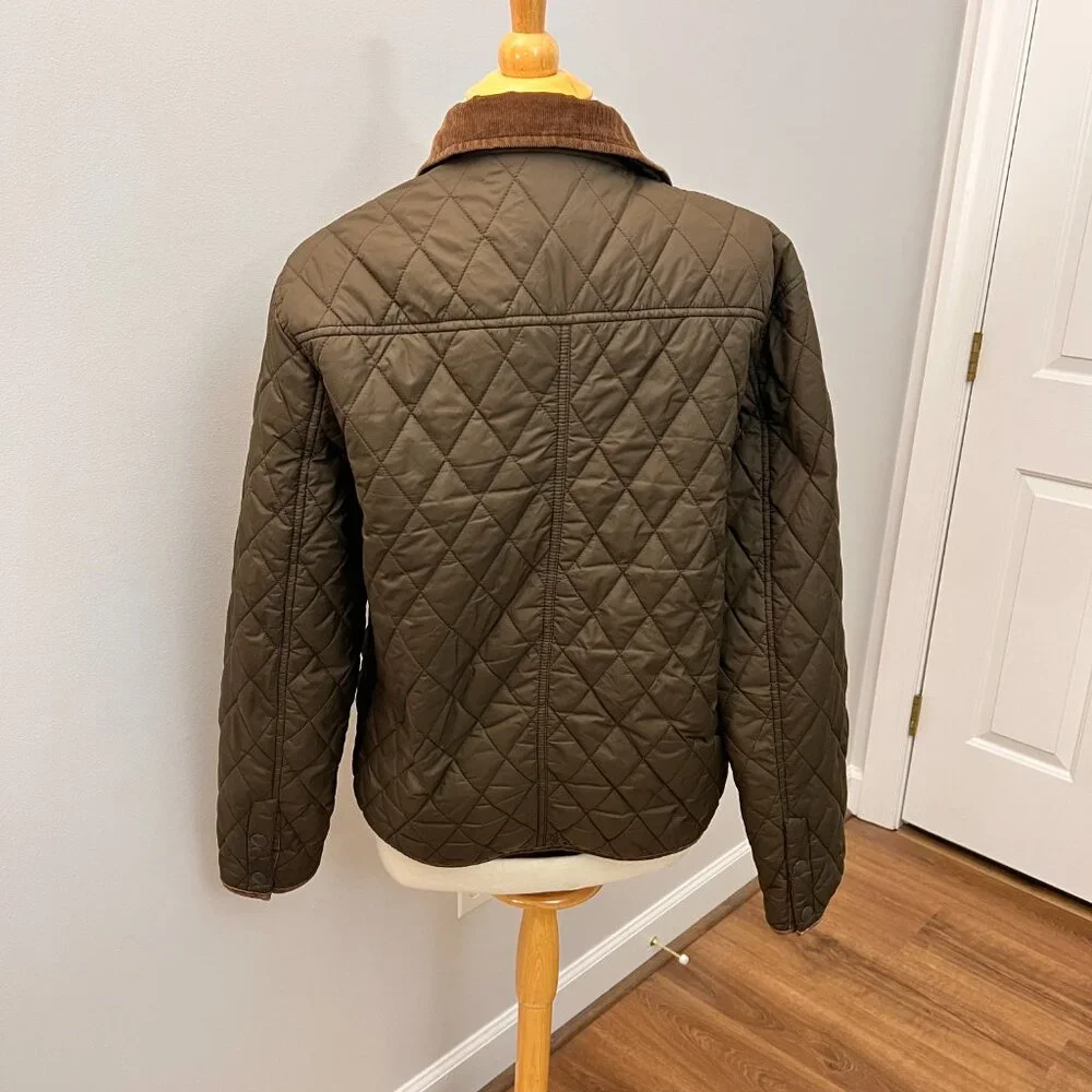 Tre Vero Vintage Diamond Quilted Military Barn Jacket Sz L - Picture 11 of 12